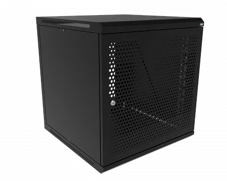 Шкаф телекоммуникационный настенный разборный МИКсистем 19" Basis 12U 600x600 дверь перфорация черный