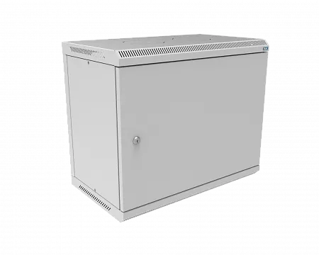 Шкаф телекоммуникационный настенный разборный МИКсистем 19" Basis 9U 600x350  дверь металл серый
